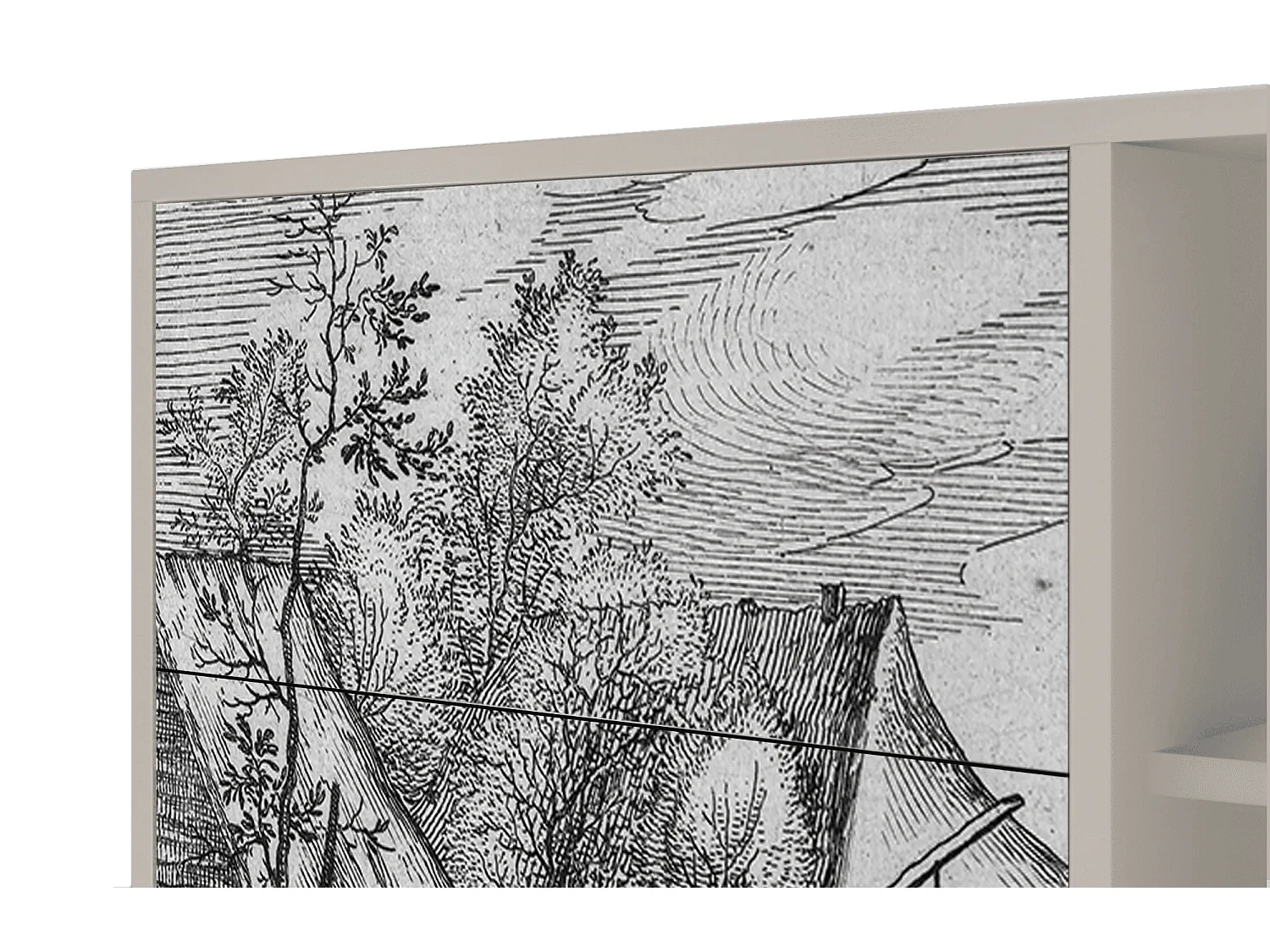 Dressoir - 125x98x48 cm - BS2 - Farms in a Village, Zand