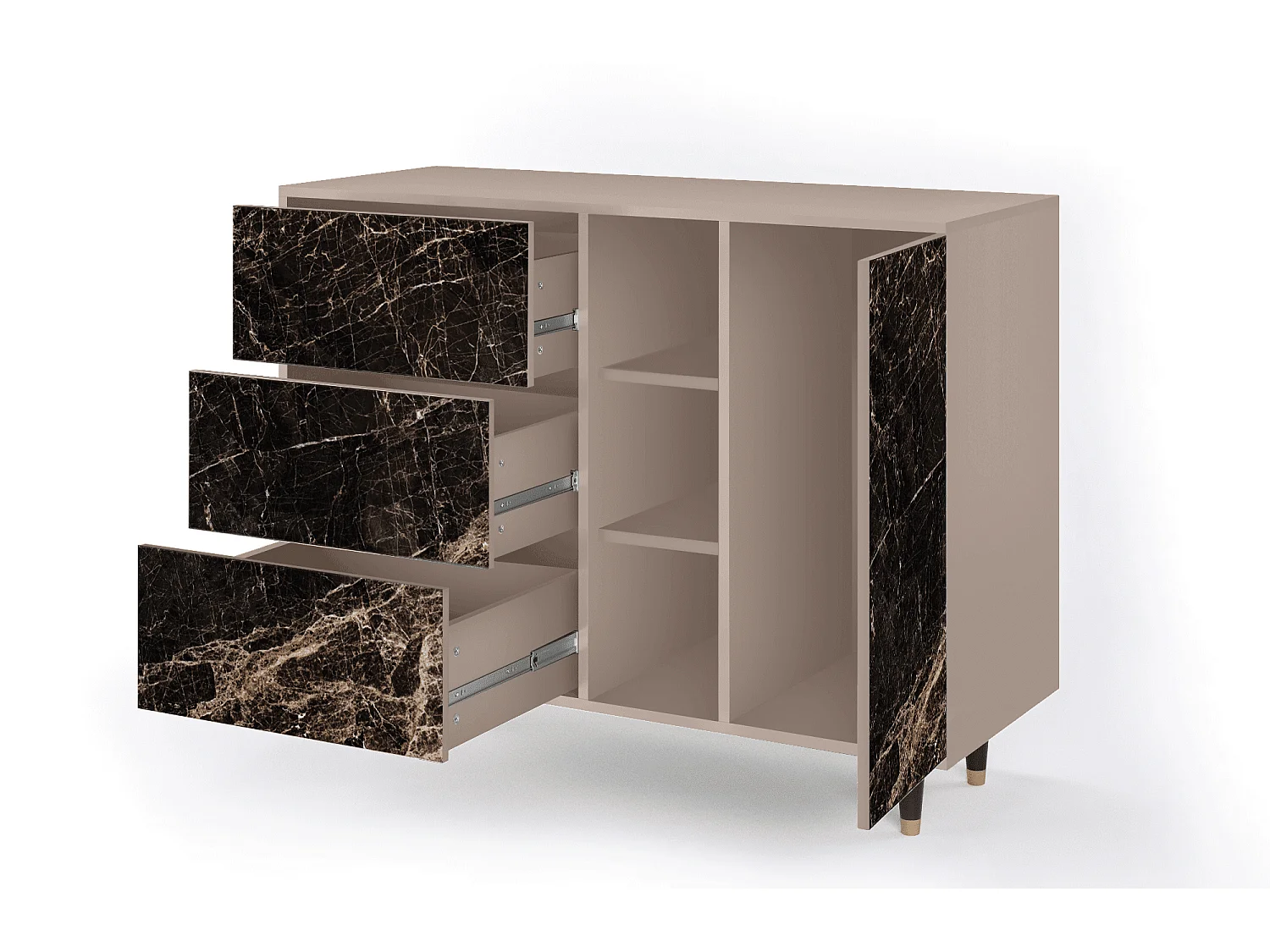 Buffet - 125x98x48 cm - BS2 - Night Abyss, Latte