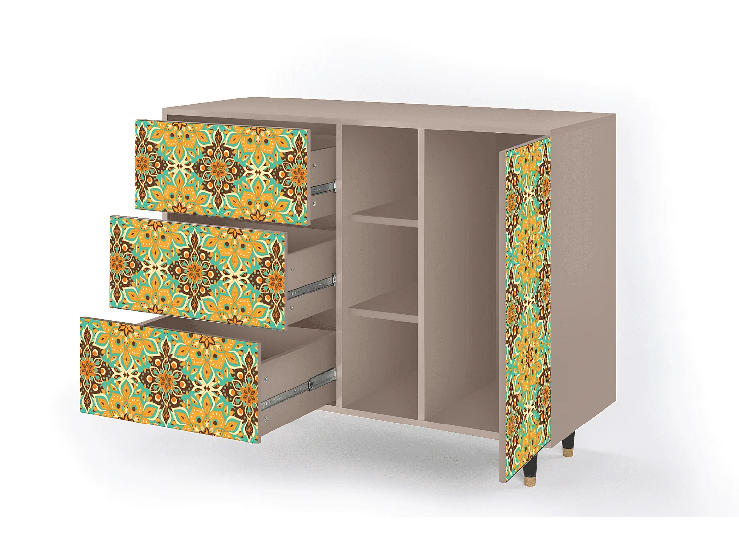 Sideboard - 125x98x48 cm - BS2 - Indian Spices, Latte