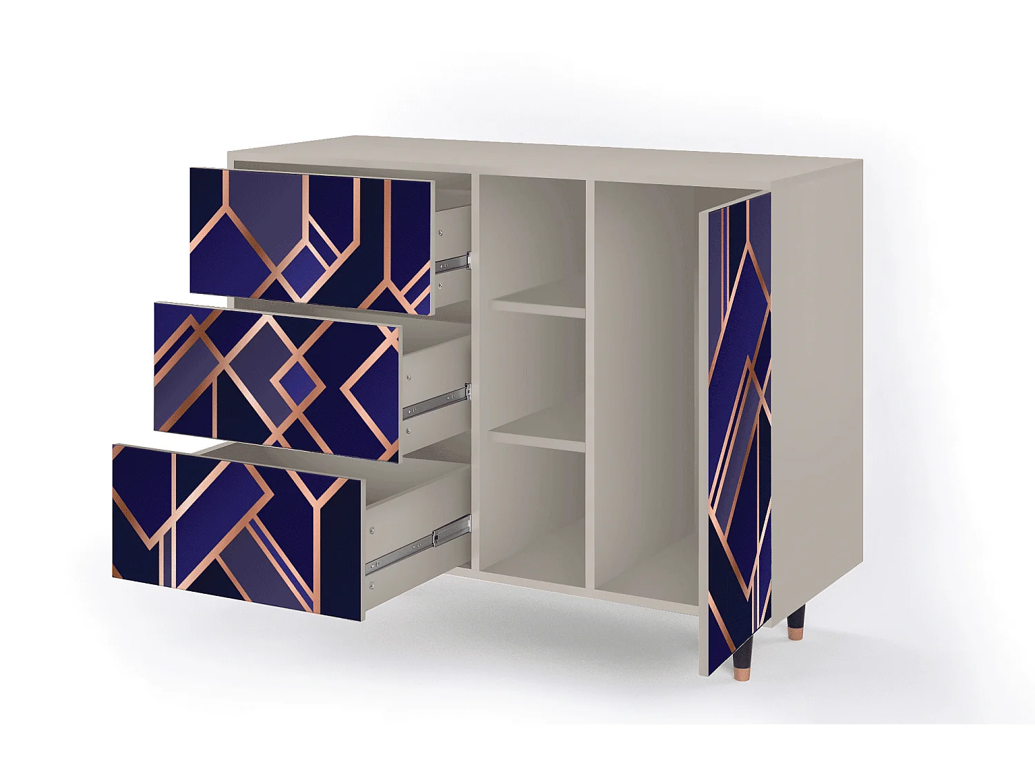 Buffet - 125x98x48 cm - BS2 - Aquamarine Getsby, Sable