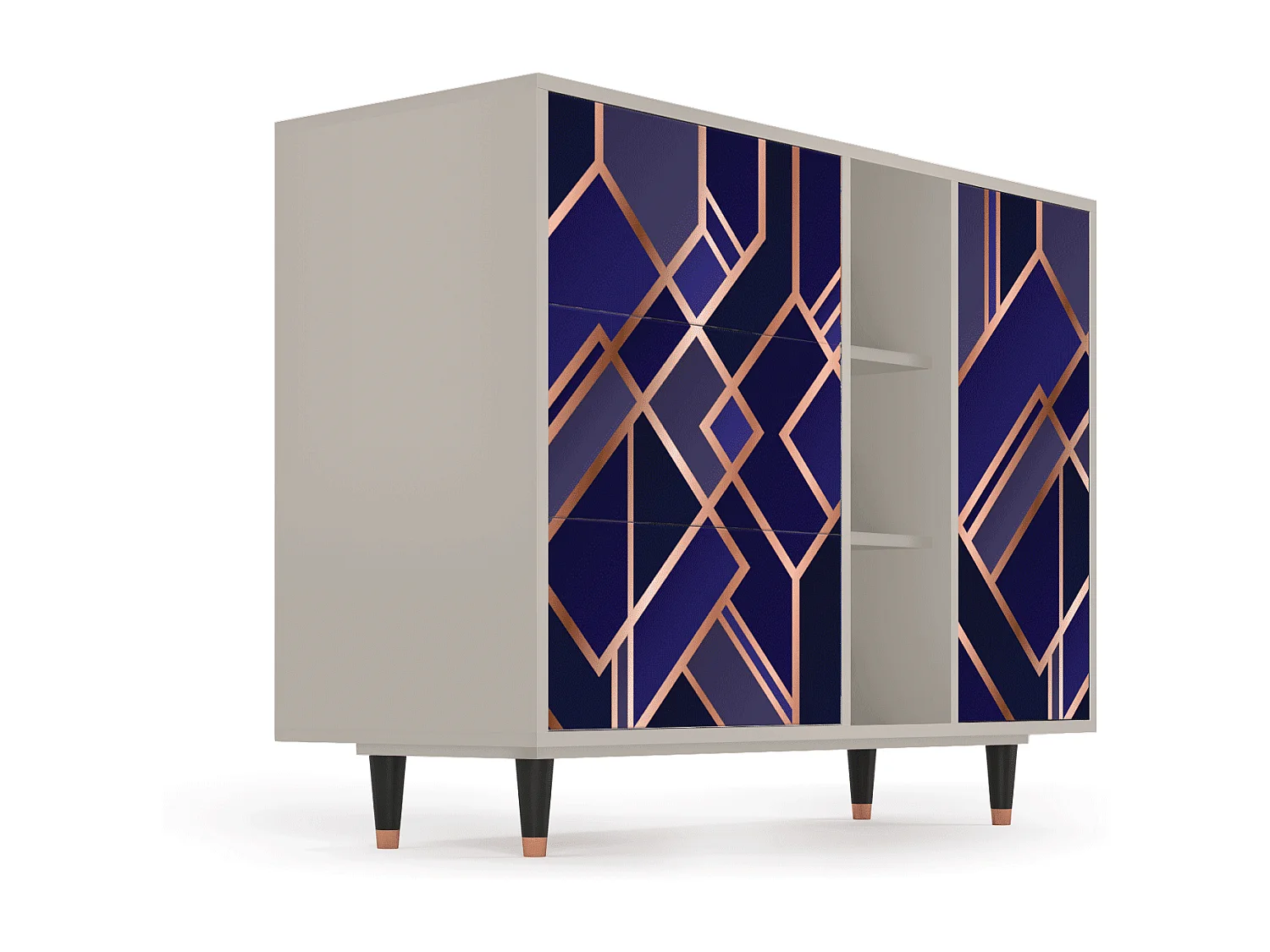 Dressoir - 125x98x48 cm - BS2 - Aquamarine Getsby, Zand