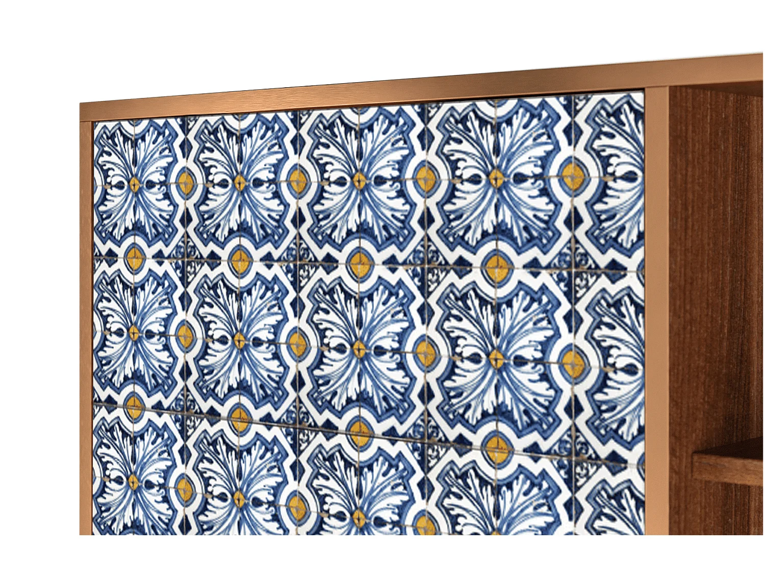 Kredens - 125x98x48 cm - BS2 - Lovely Cornflowers, Orzech