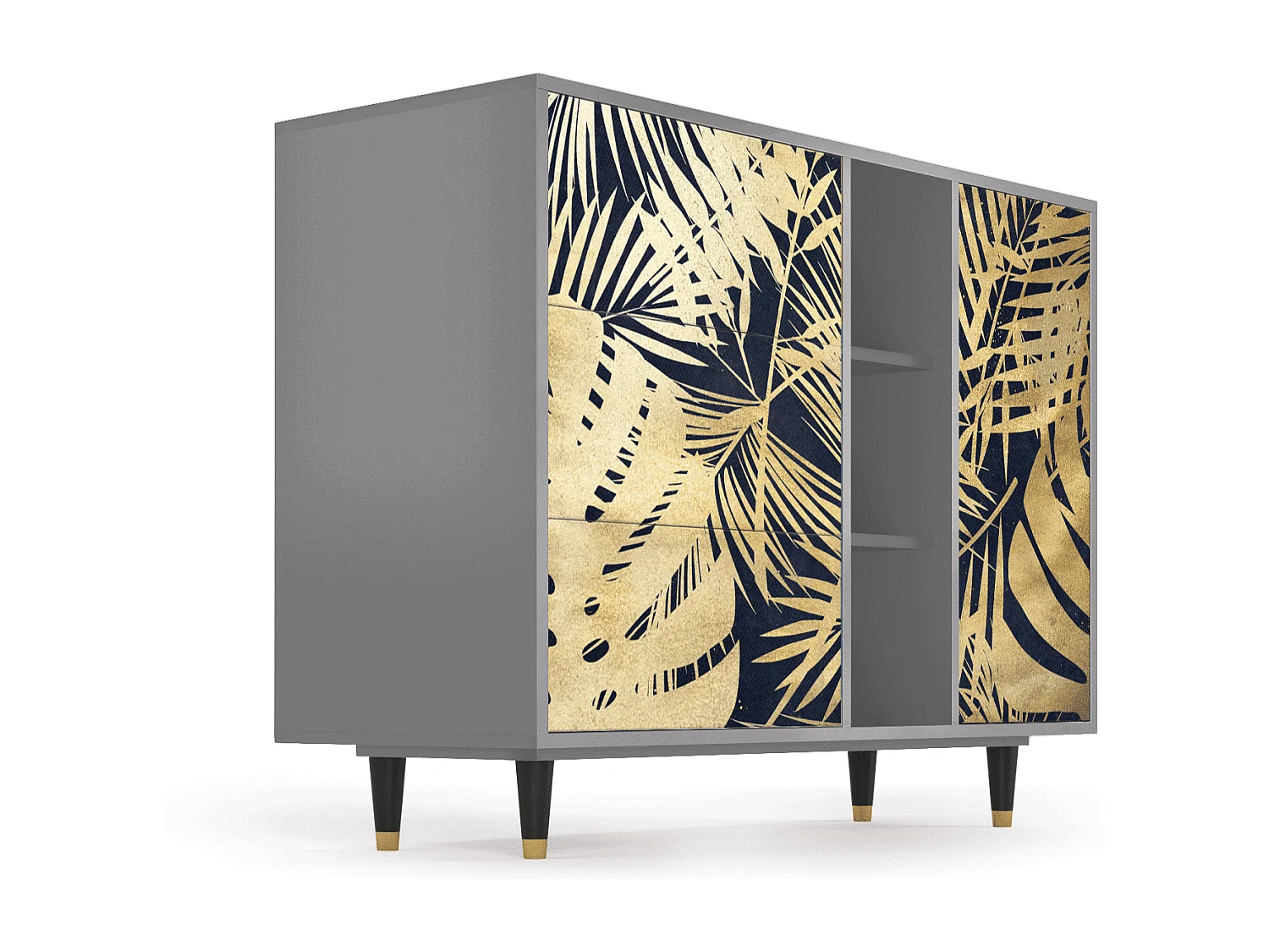 Aparador - 125x98x48 cm - BS2 - Jungle Vibes, Gris