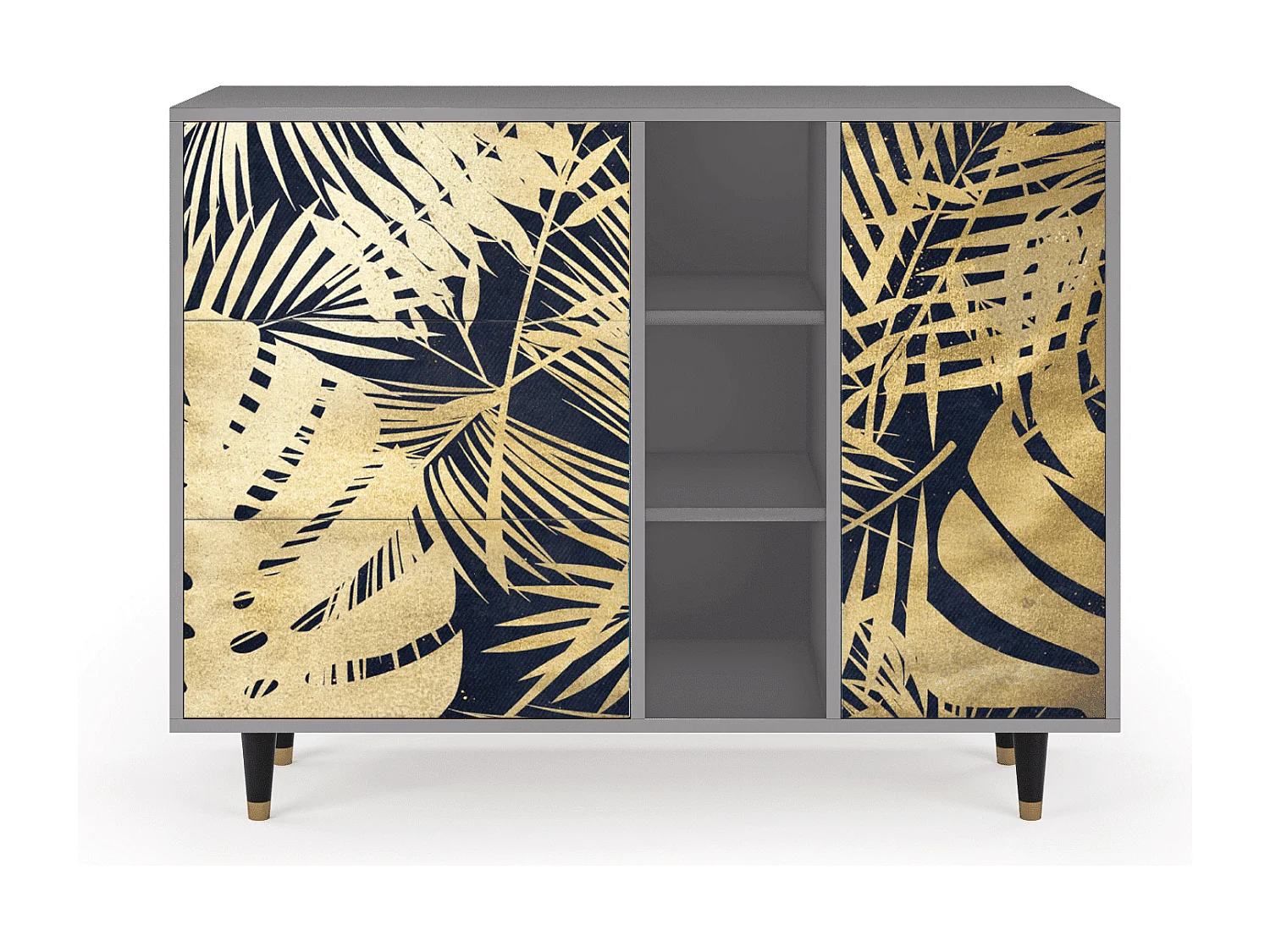 Buffet - 125x98x48 cm - BS2 - Jungle Vibes, Gris