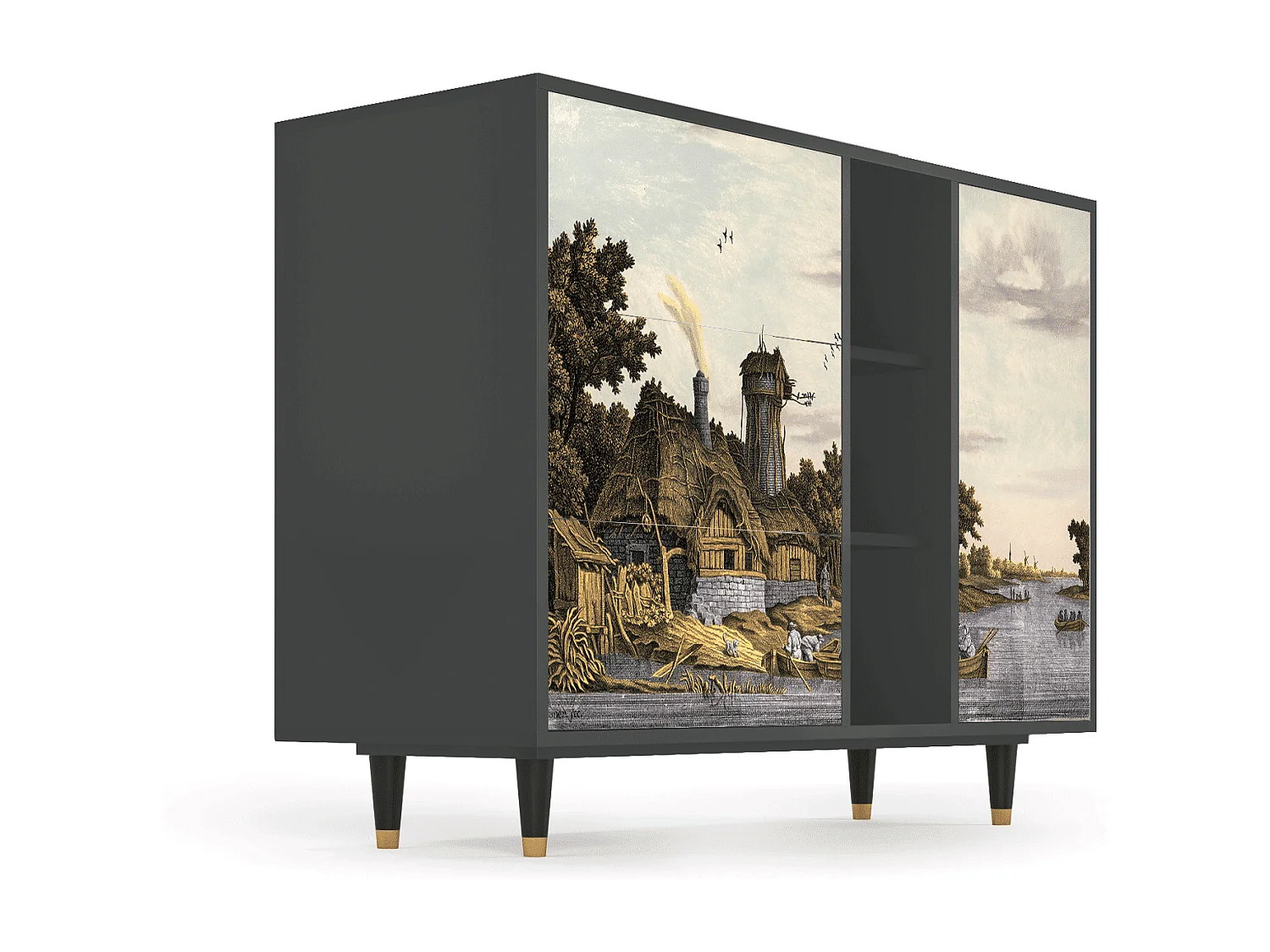 Buffet - 125x98x48 cm - BS2 - Mill along a River, Anthracite