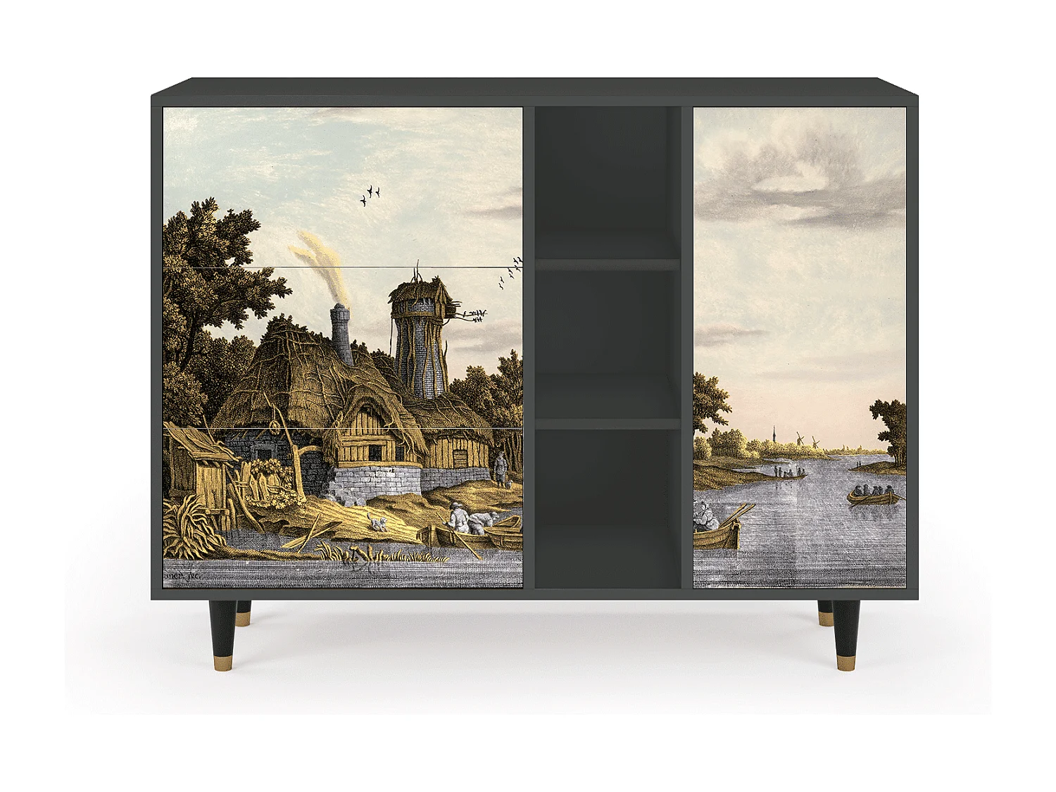 Buffet - 125x98x48 cm - BS2 - Mill along a River, Anthracite