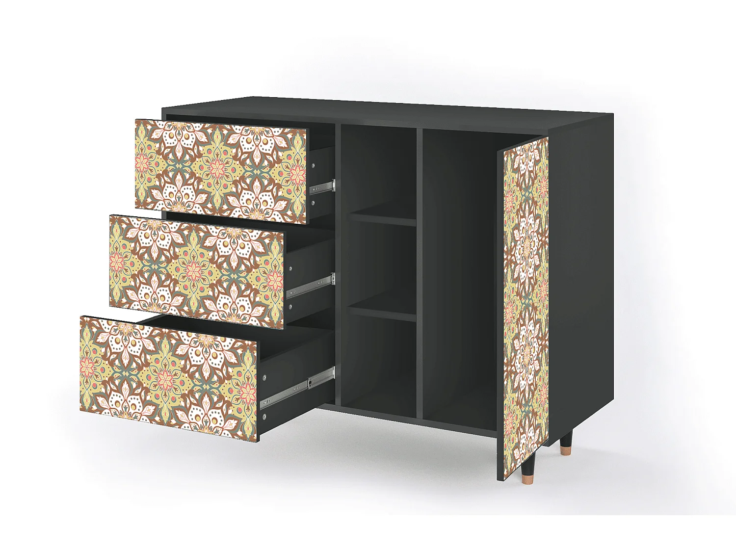 Dressoir - 125x98x48 cm - BS2 - Chinese Tea, Antraciet