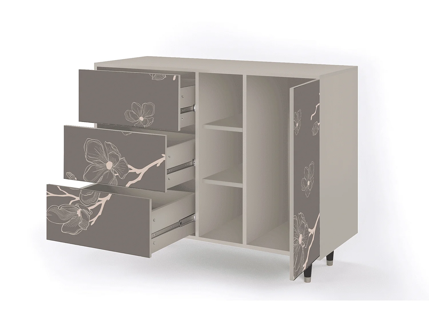 Buffet - 125x98x48 cm - BS2 - Cherry Blossom, Sable