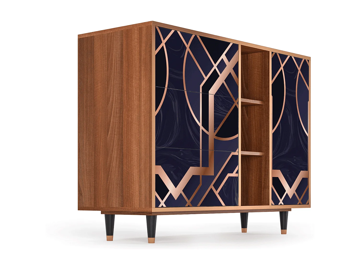 Sideboard - 125x98x48 cm - BS2 - Purple Temple, Walnuss