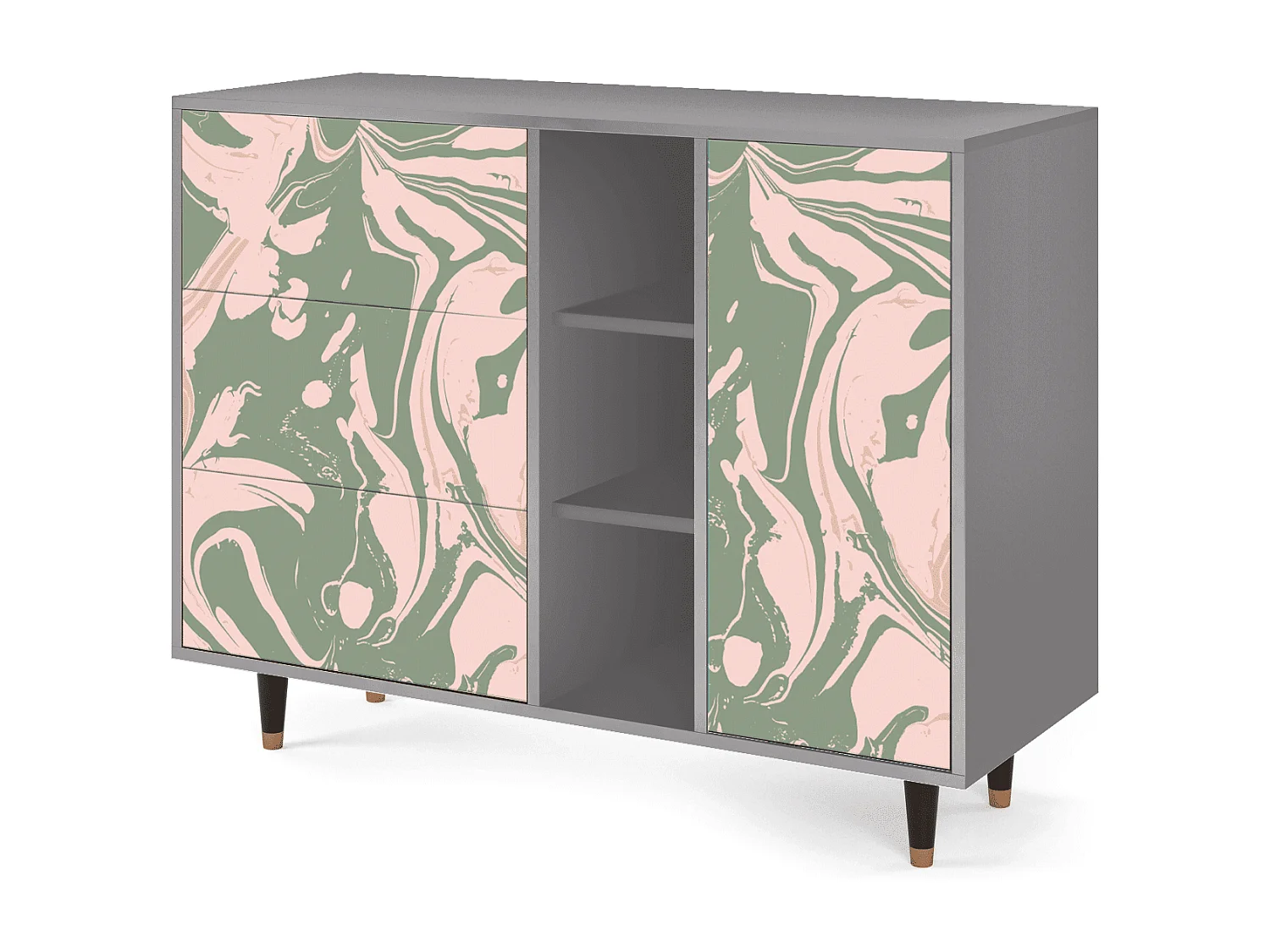 Buffet - 125x98x48 cm - BS2 - Aquarelle, Gris