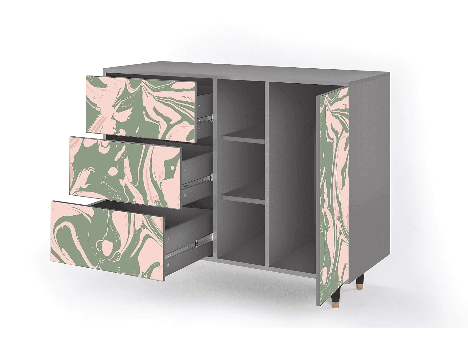 Aparador - 125x98x48 cm - BS2 - Aquarelle, Gris