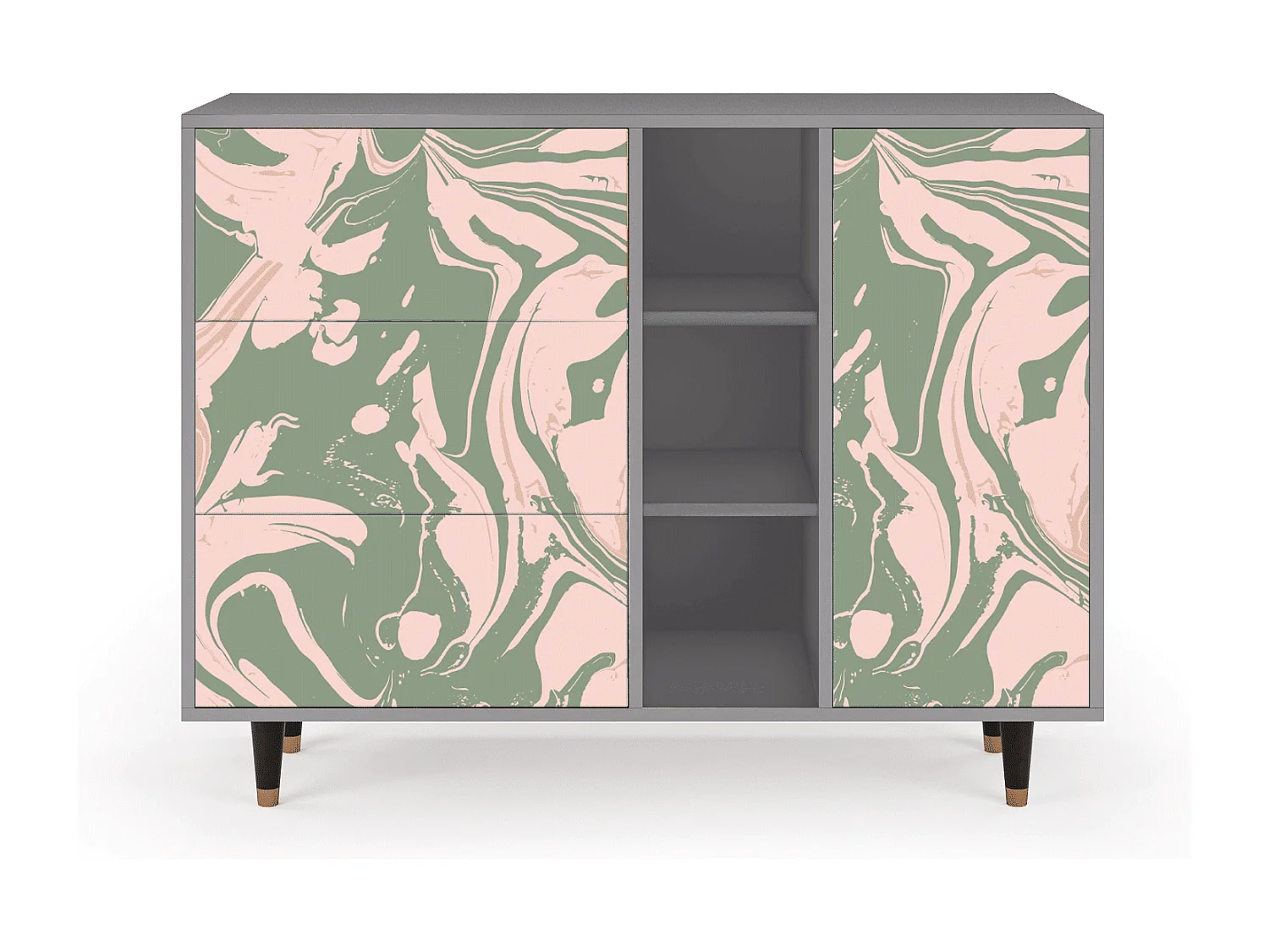 Buffet - 125x98x48 cm - BS2 - Aquarelle, Gris