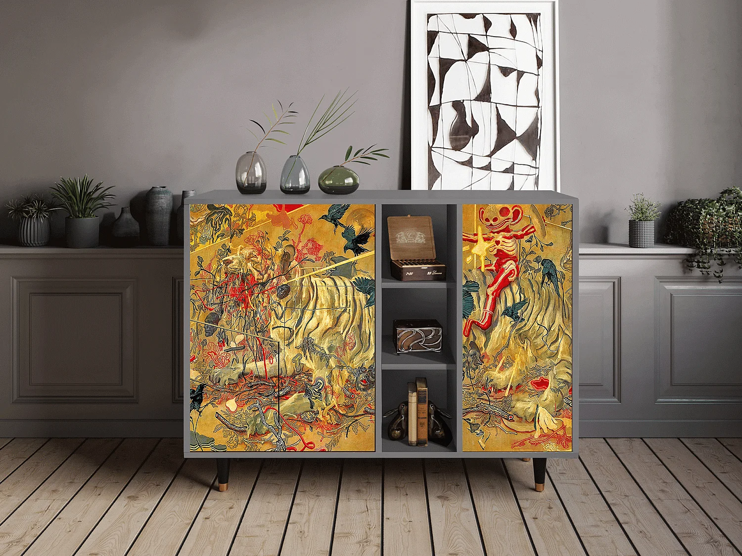 Buffet - 125x98x48 cm - BS2 - Blood by James Jean, Gris