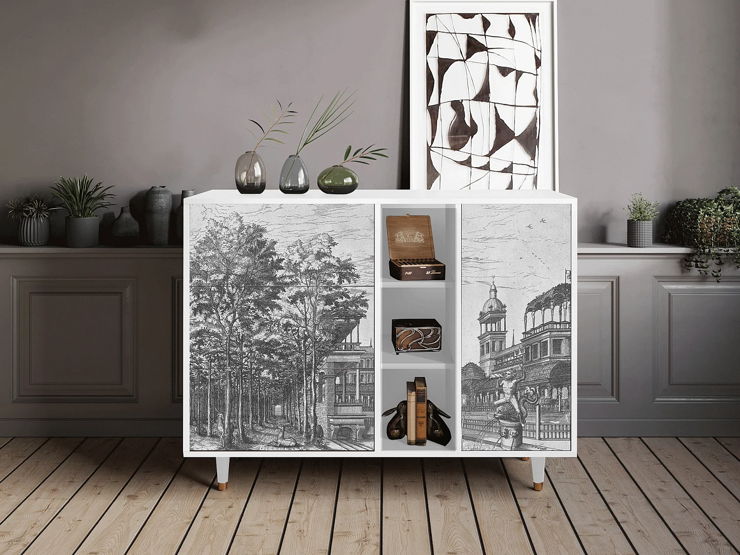 Aparador - 125x98x48 cm - BS2 - View of the Piazza, Branco
