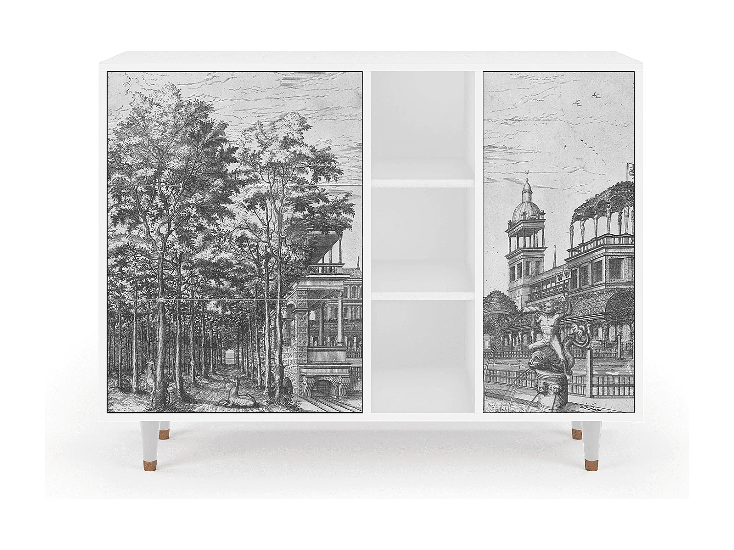 Aparador - 125x98x48 cm - BS2 - View of the Piazza, Branco