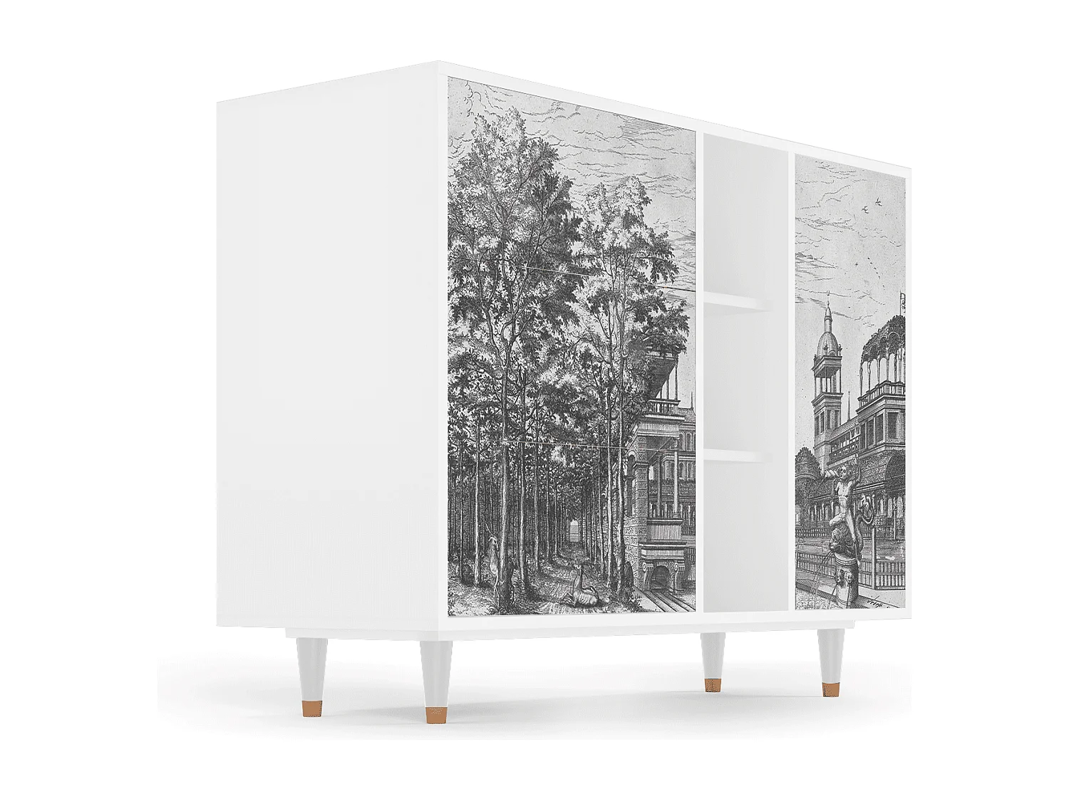 Aparador - 125x98x48 cm - BS2 - View of the Piazza, Branco