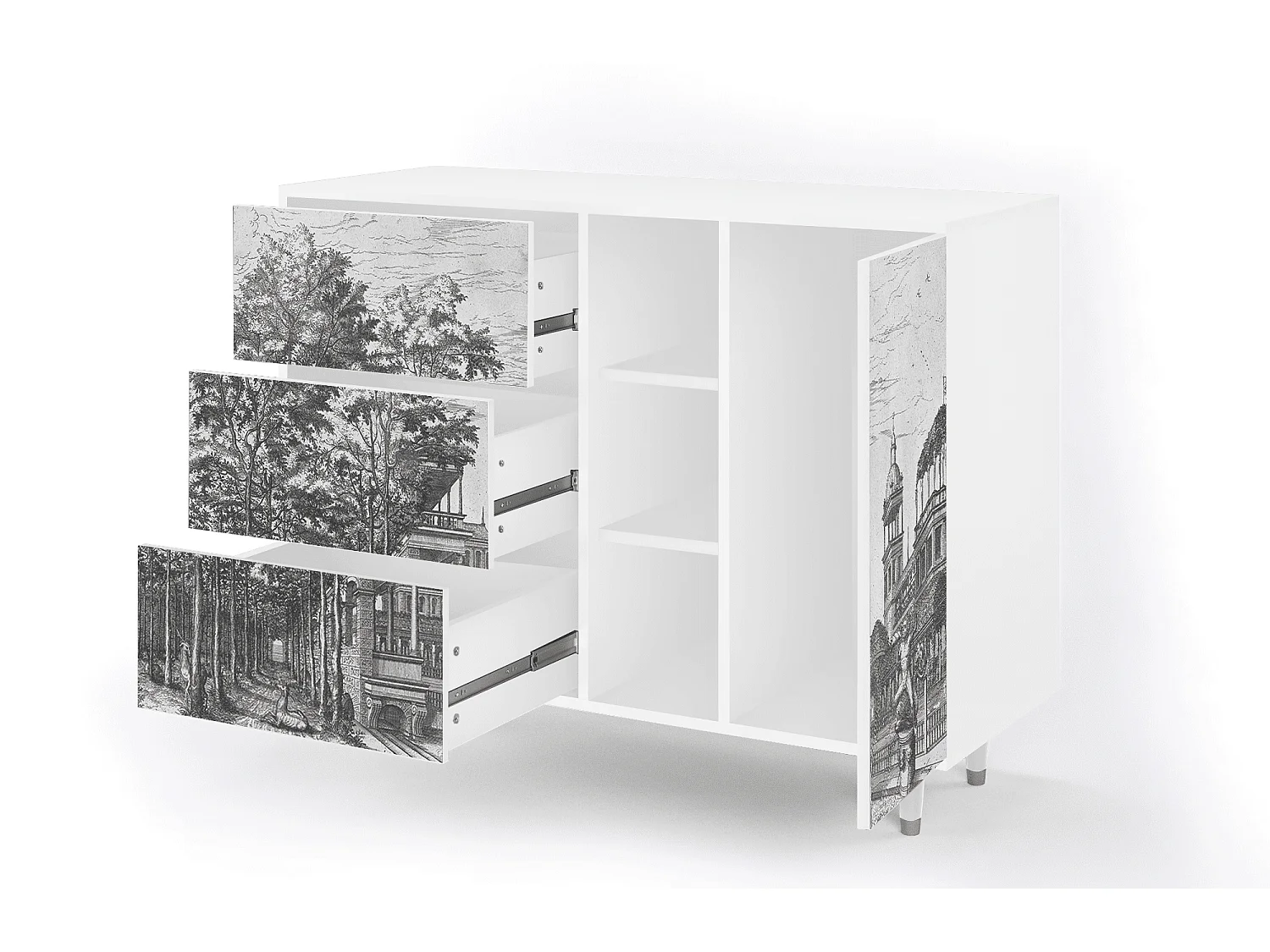 Aparador - 125x98x48 cm - BS2 - View of the Piazza, Branco