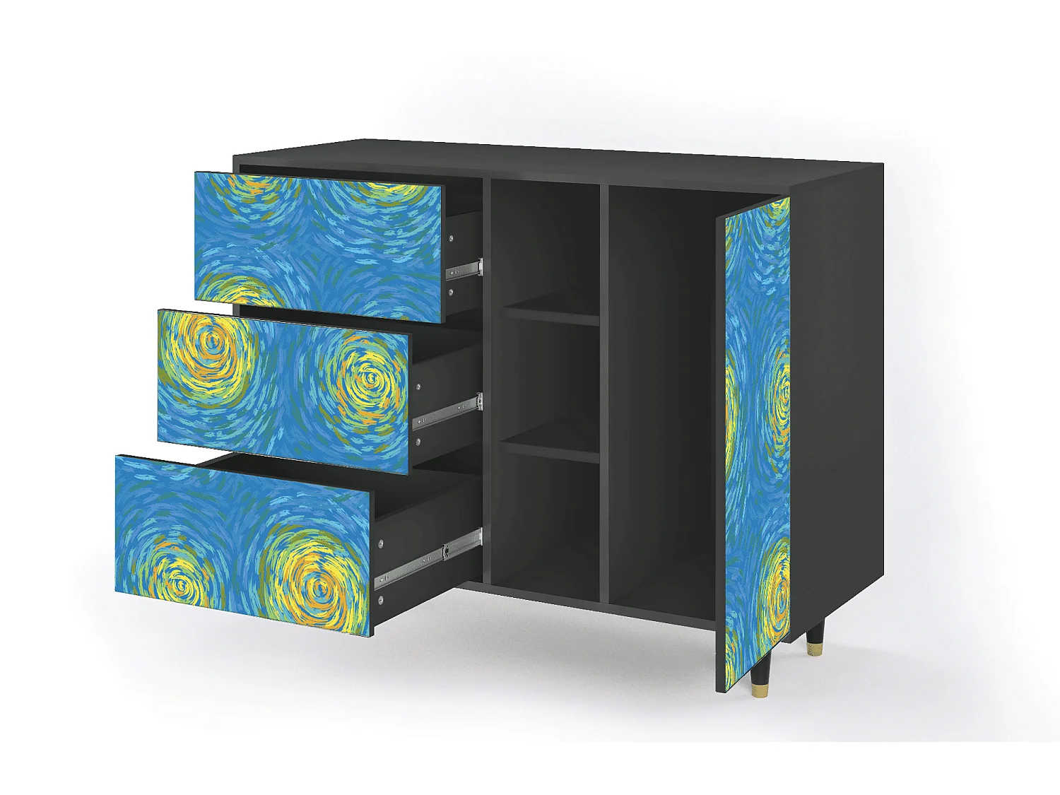 Buffet - 125x98x48 cm - BS2 - Van Gogh Lights, Anthracite