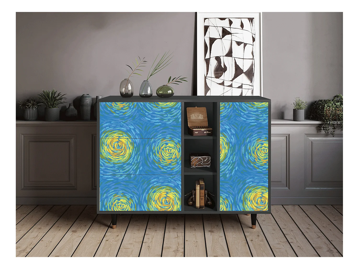 Buffet - 125x98x48 cm - BS2 - Van Gogh Lights, Anthracite
