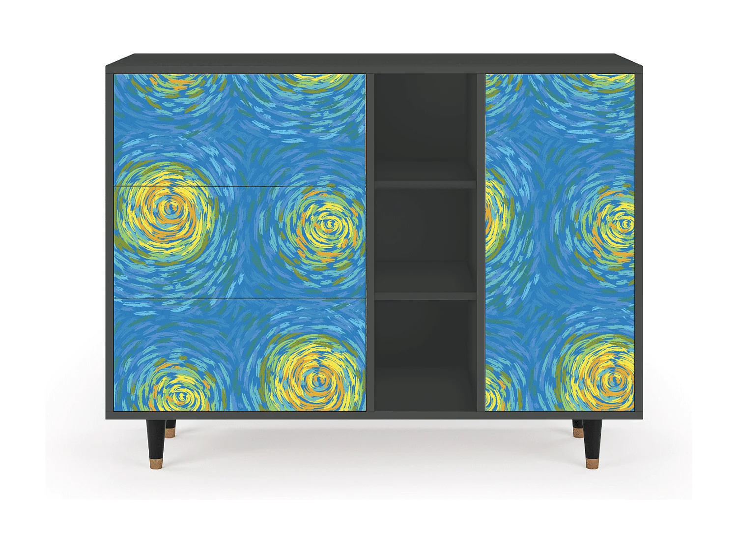 Sideboard - 125x98x48 cm - BS2 - Van Gogh Lights, Anthrazit