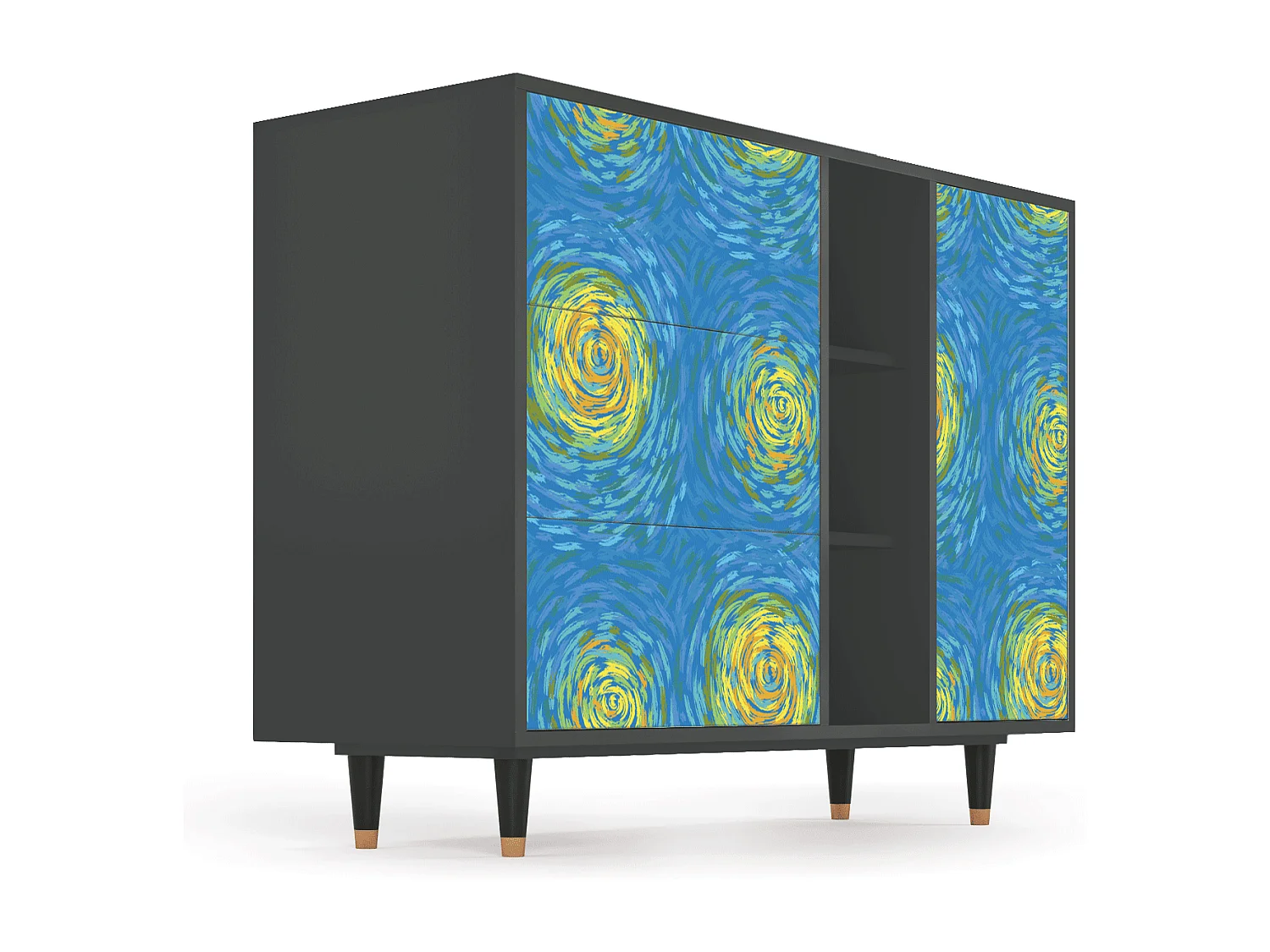 Sideboard - 125x98x48 cm - BS2 - Van Gogh Lights, Anthrazit