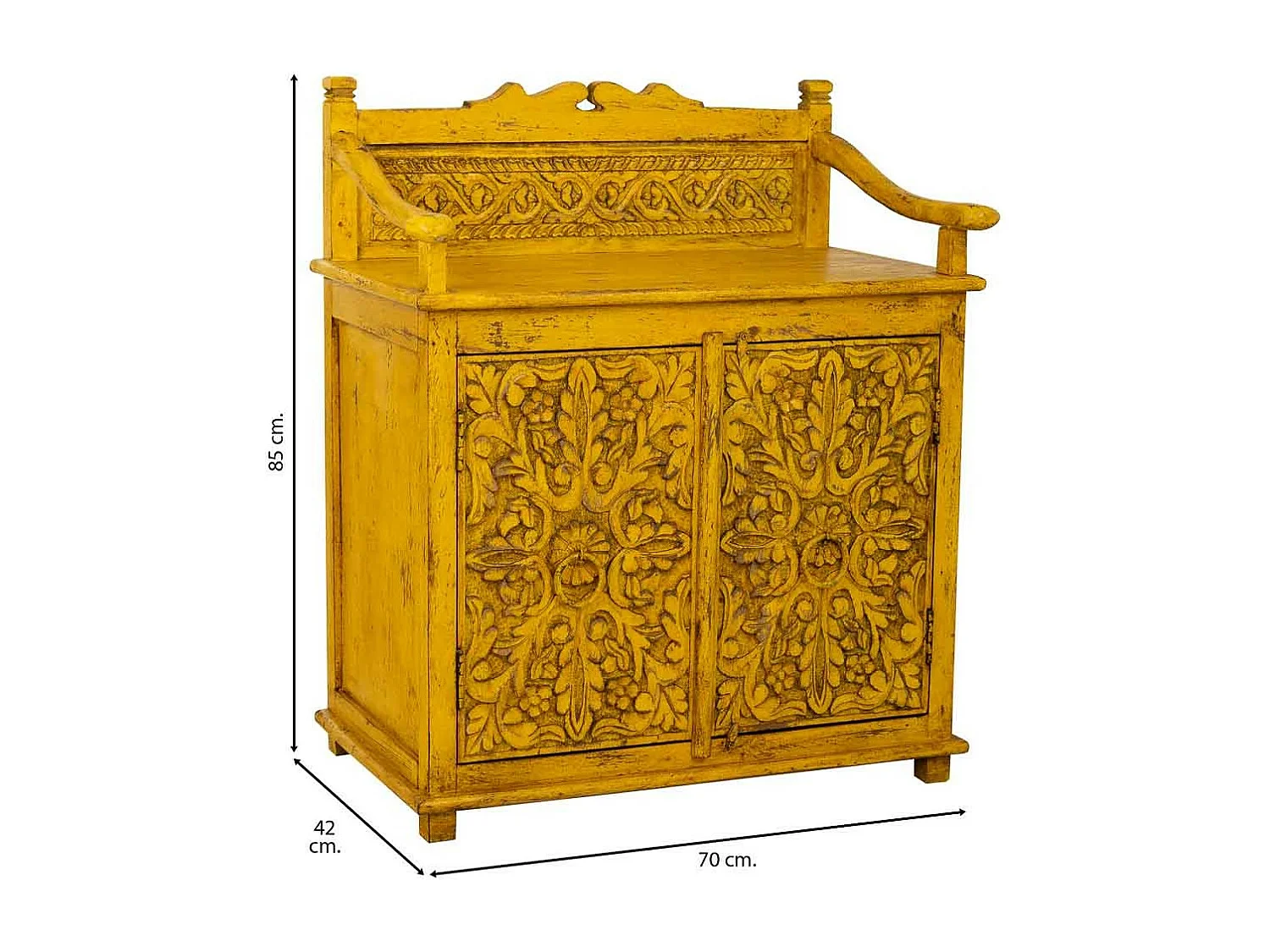 Credenza in legno giallo 70x42x85