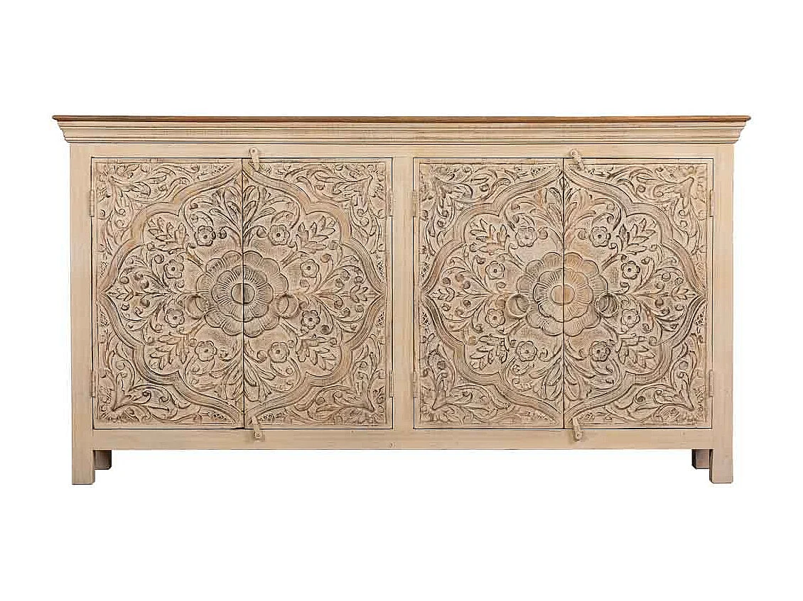 Buffet en bois beige 175x40x94h