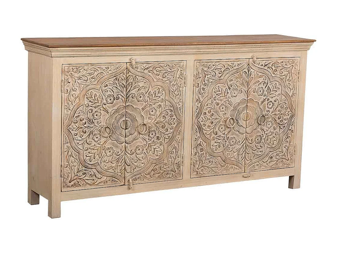 Buffet en bois beige 175x40x94h