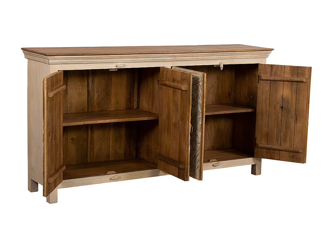 Buffet en bois beige 175x40x94h