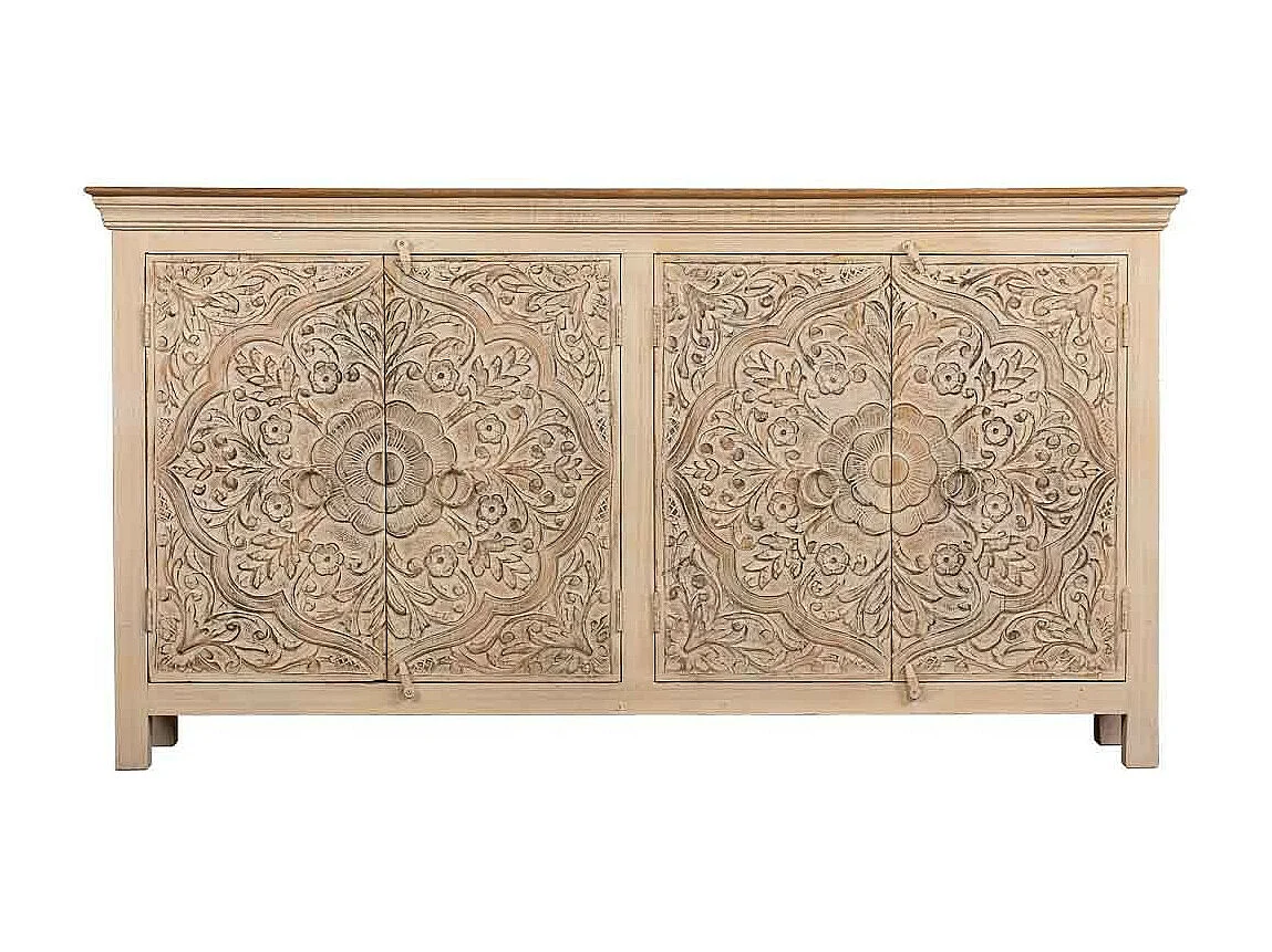 Buffet en bois beige 175x40x94h