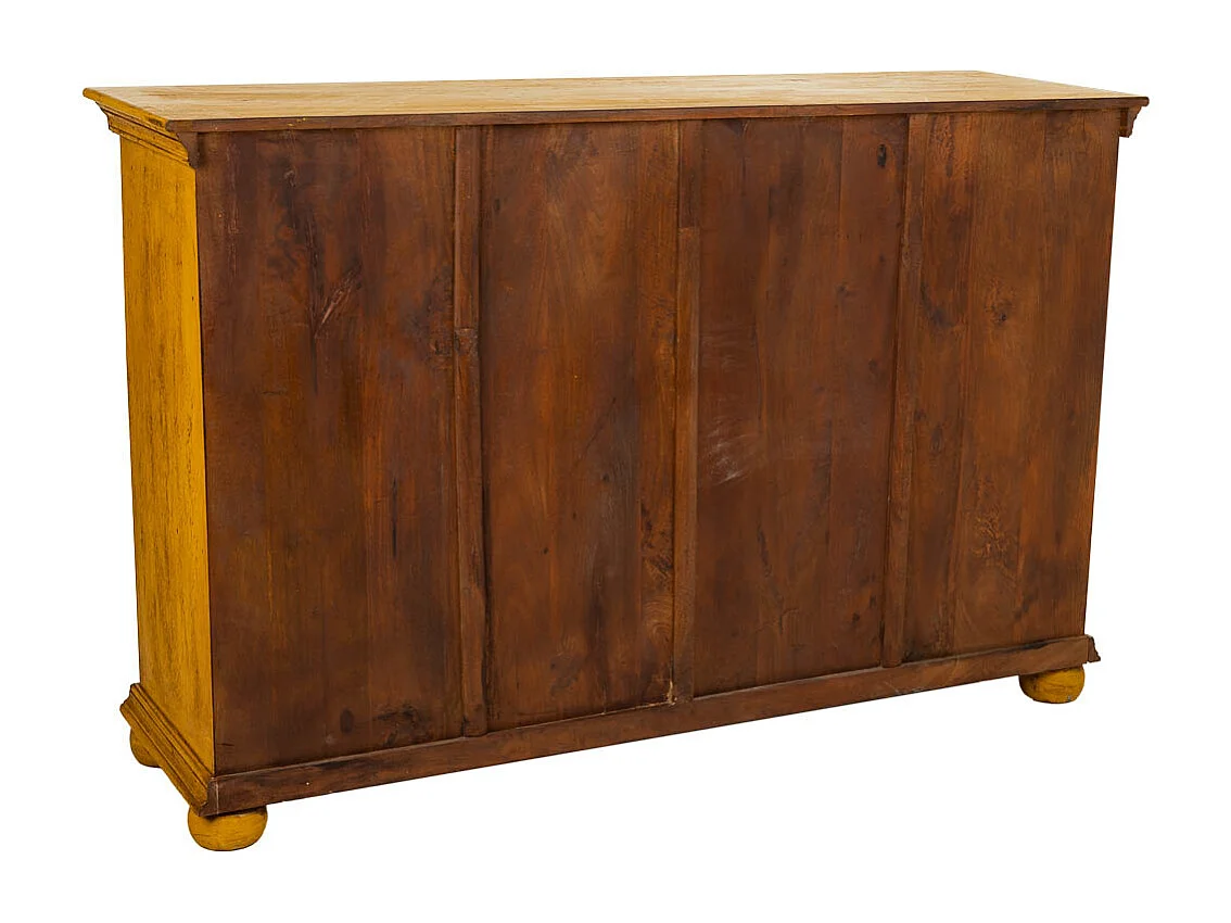 Buffet en bois artisanal jaune 147x45x96