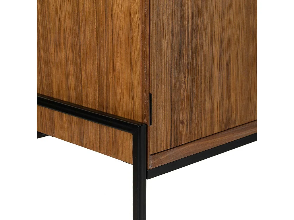 Buffet en bois marron et métal 110x40x99h cm