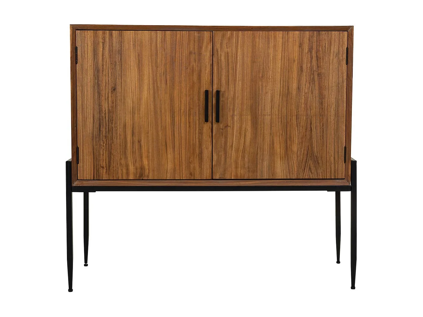 Credenza in legno e metallo marrone 110x40x99h cm