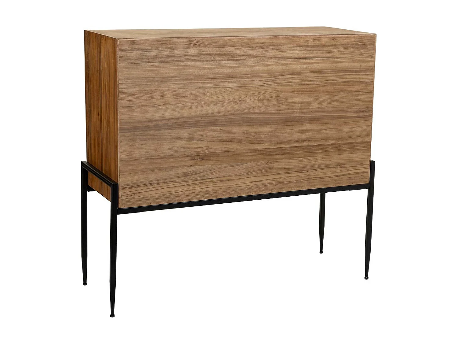Credenza in legno e metallo marrone 110x40x99h cm