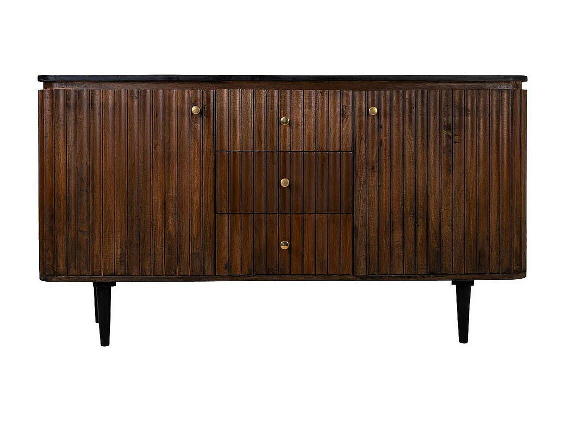 Aparador de madeira artesanal preto 147x40x80h cm