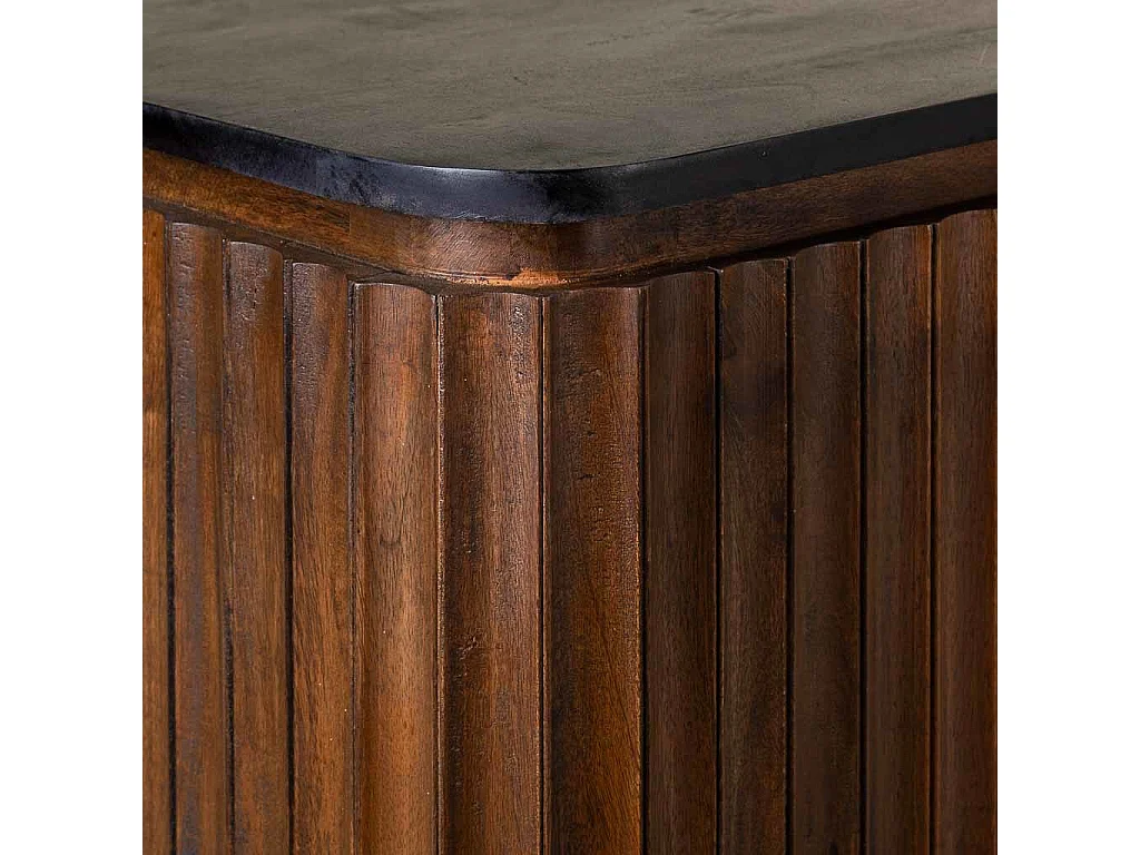 Aparador de madeira artesanal preto 147x40x80h cm