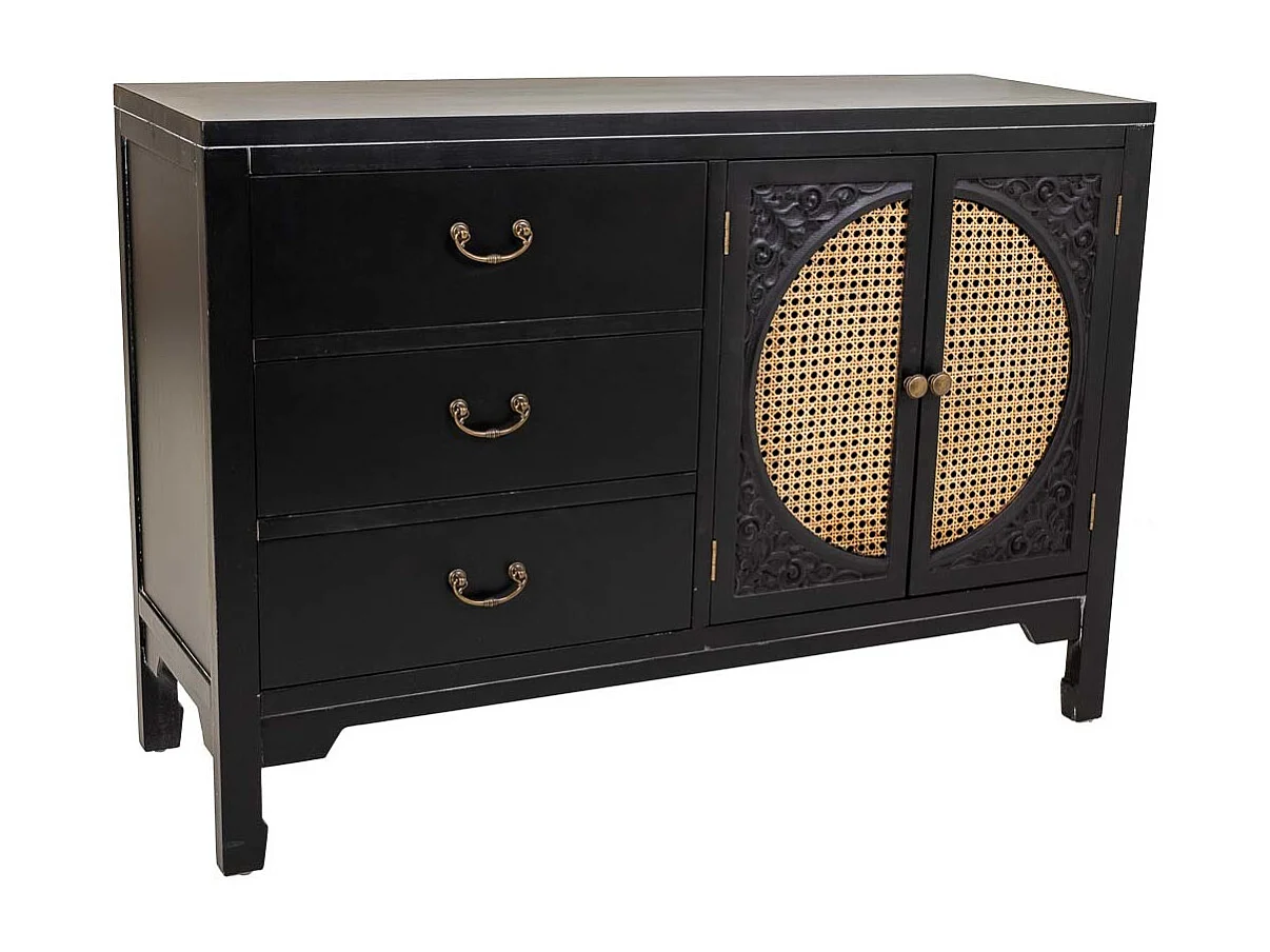 Aparador de madera negro 106x36x73 cm