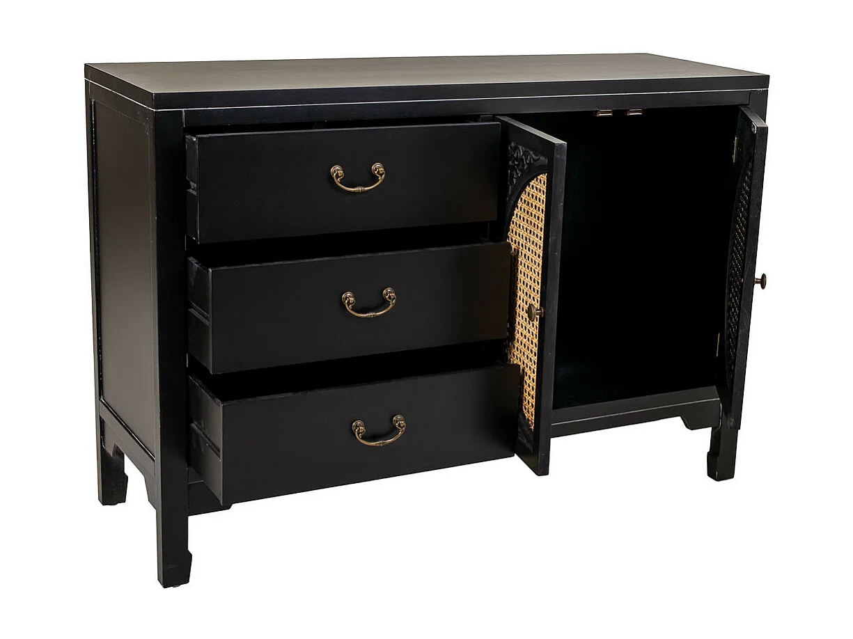 Aparador de madera negro 106x36x73 cm