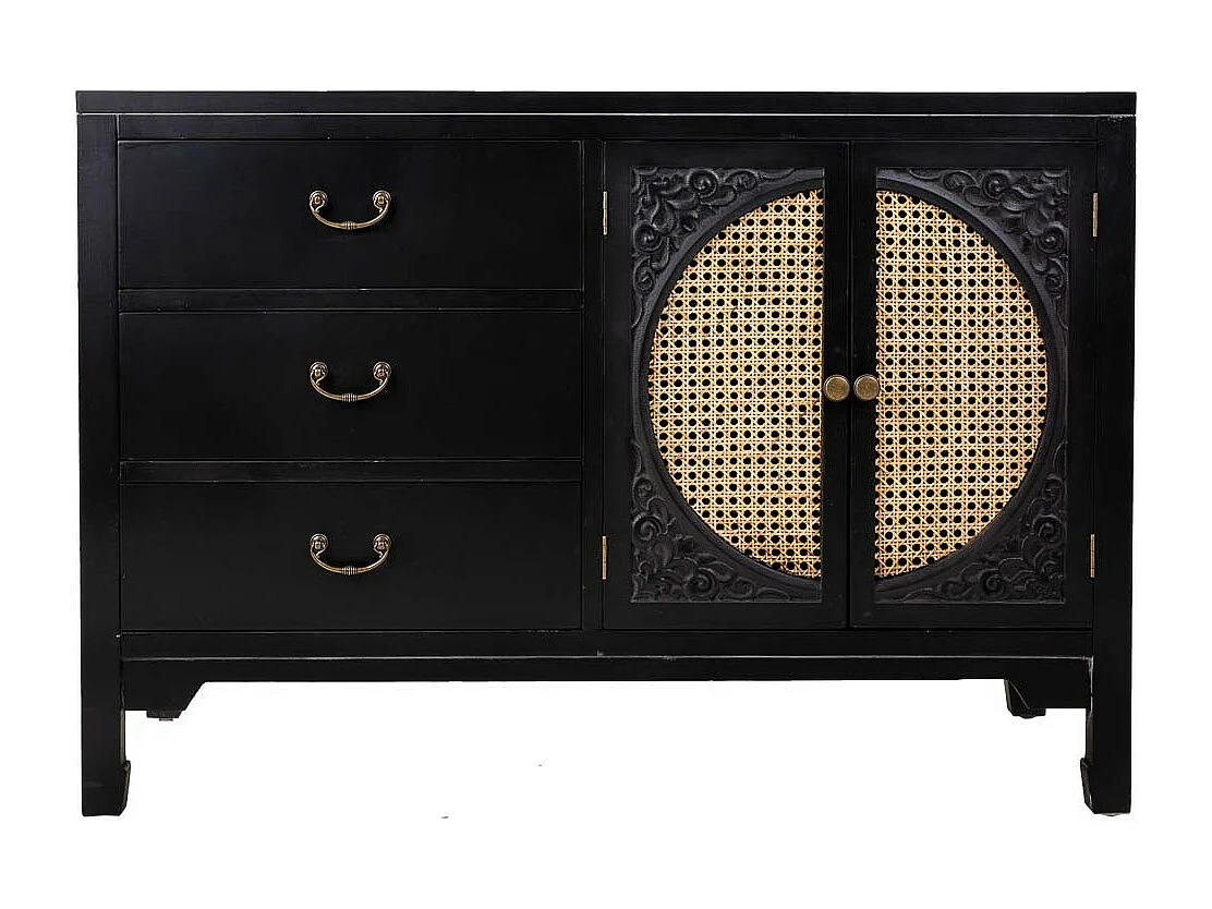 Aparador de madera negro 106x36x73 cm