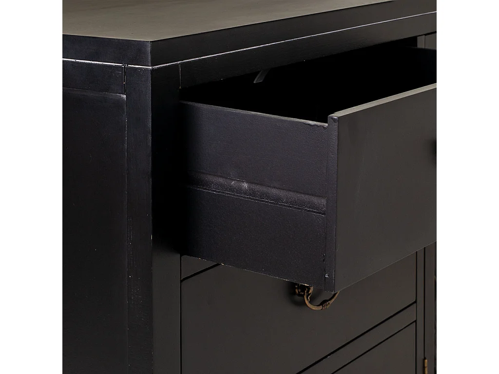 Aparador de madera negro 106x36x73 cm