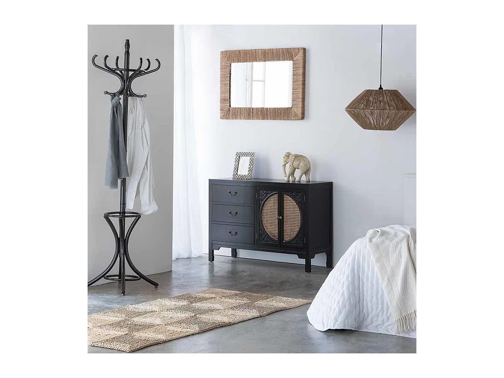 Aparador de madera negro 106x36x73 cm