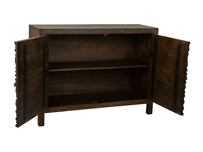 Credenza in legno scolpito nero 120x40x90