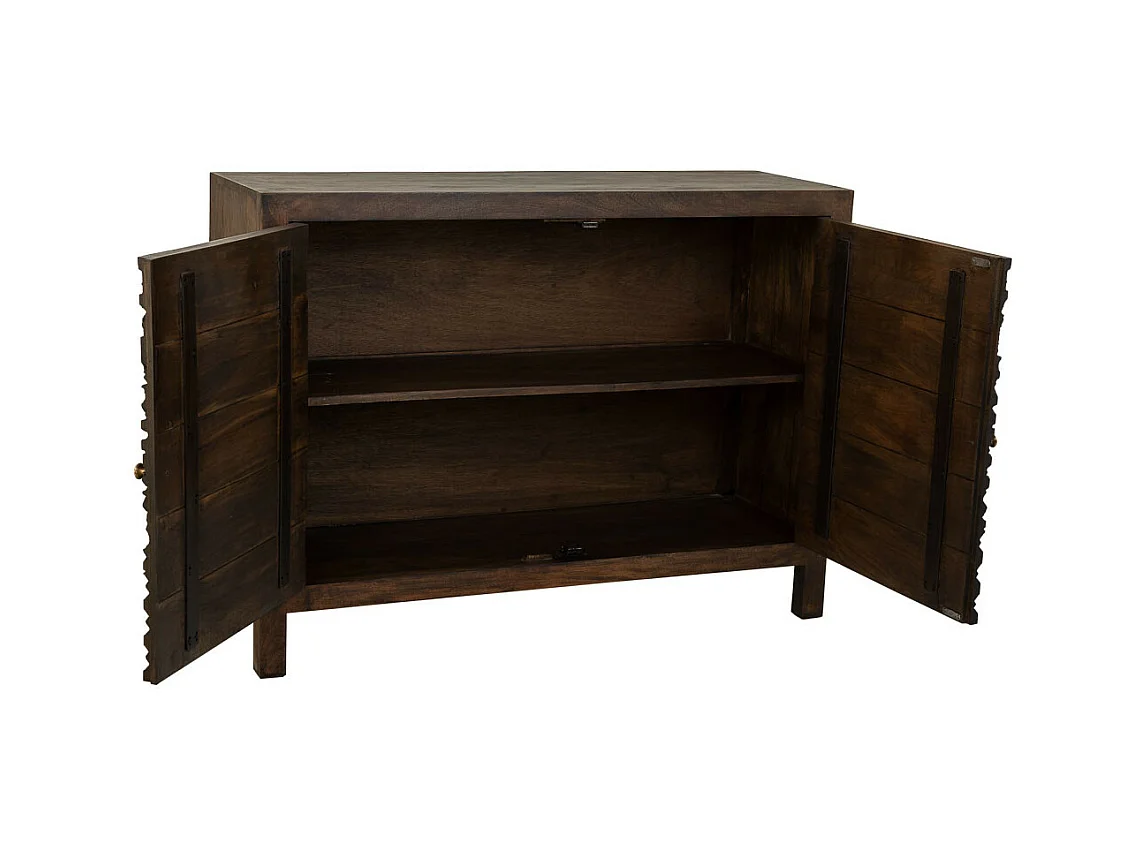 Credenza in legno scolpito nero 120x40x90