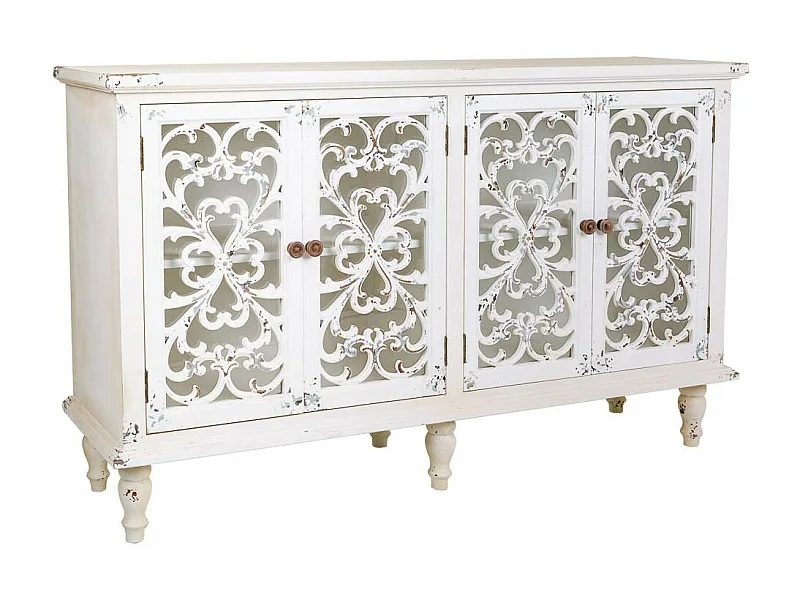 Credenza in legno con 4 porte 152x40x91h cm