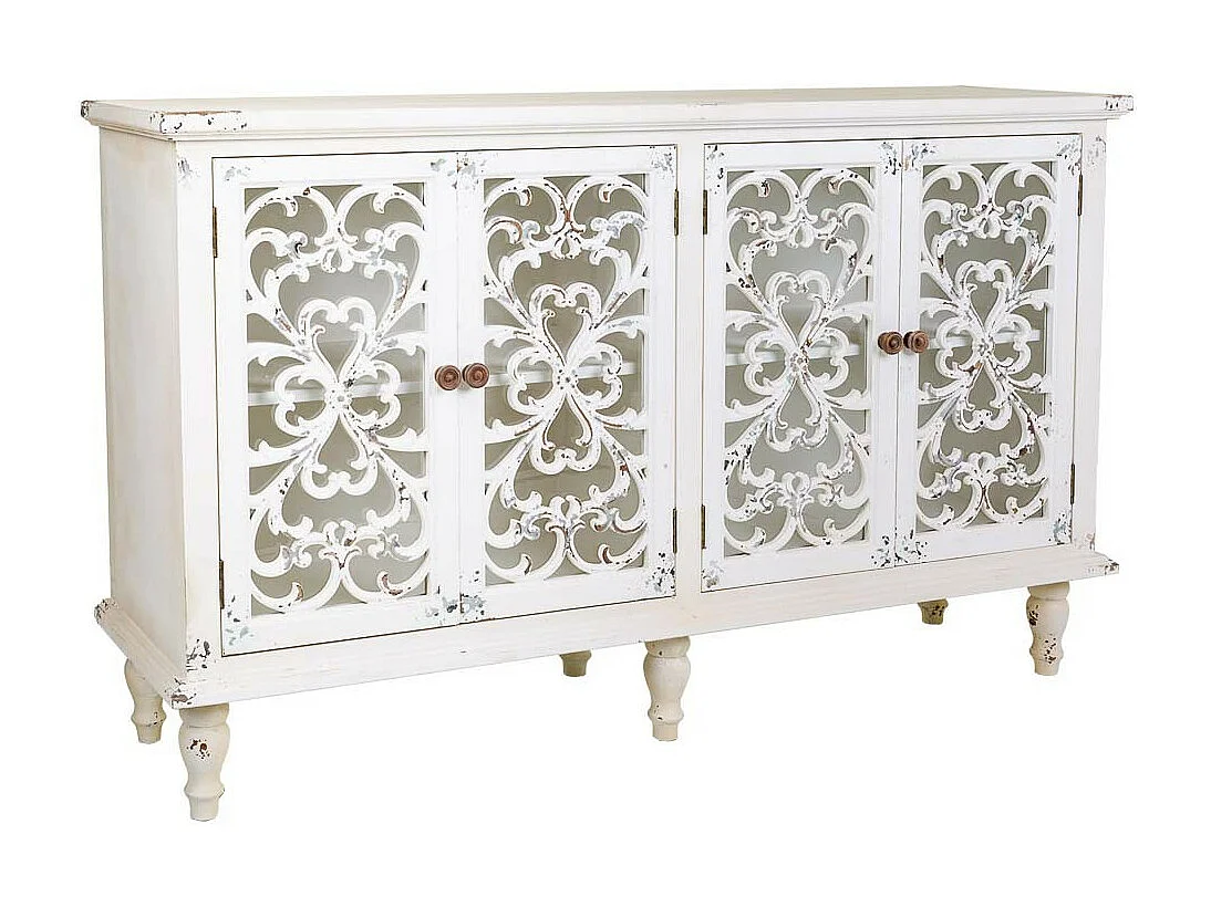 Credenza in legno con 4 porte 152x40x91h cm