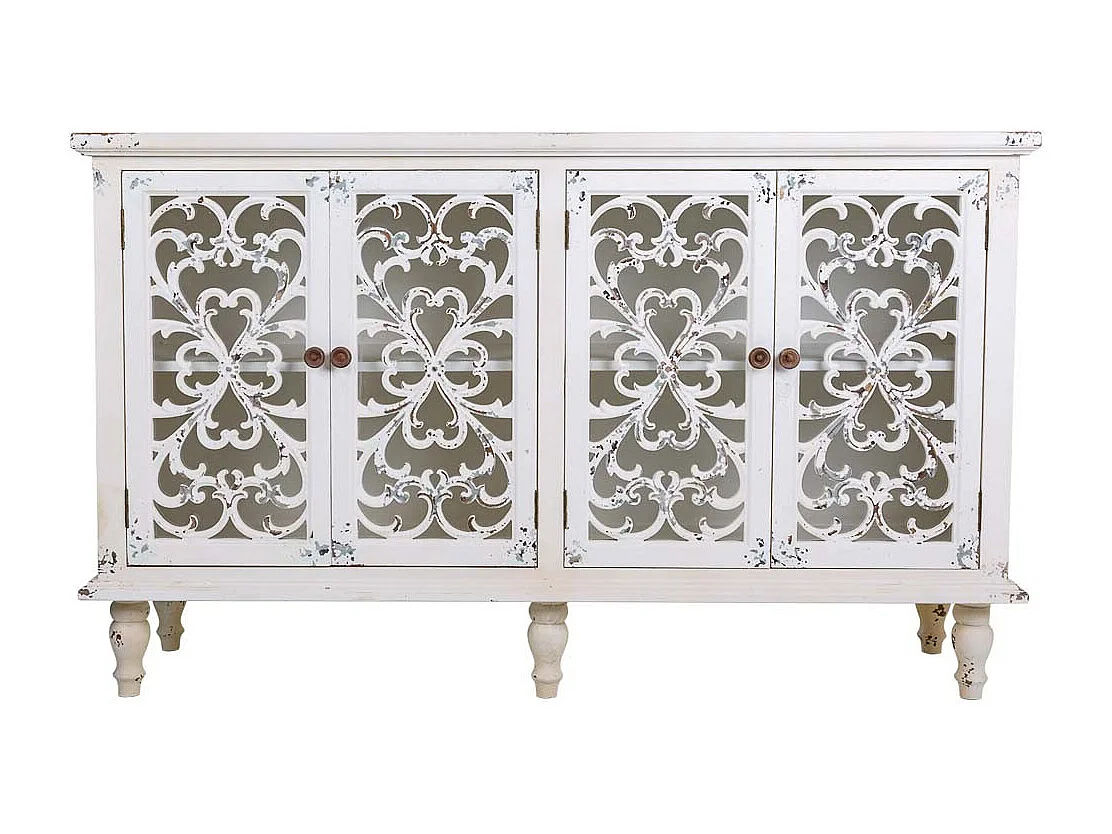 Credenza in legno con 4 porte 152x40x91h cm