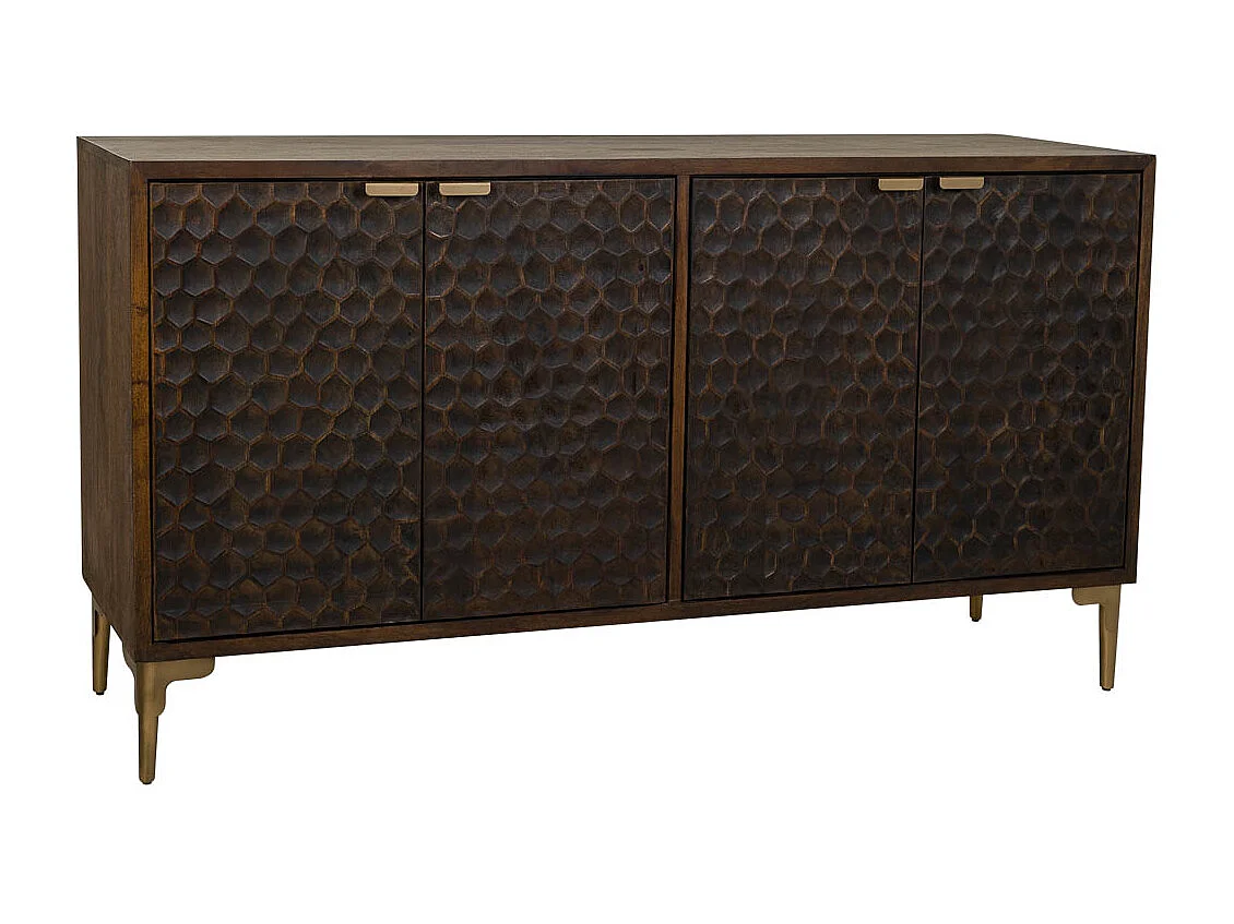 Buffet en bois et métal marron 165x40x85