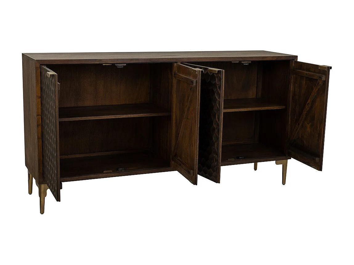Buffet en bois et métal marron 165x40x85
