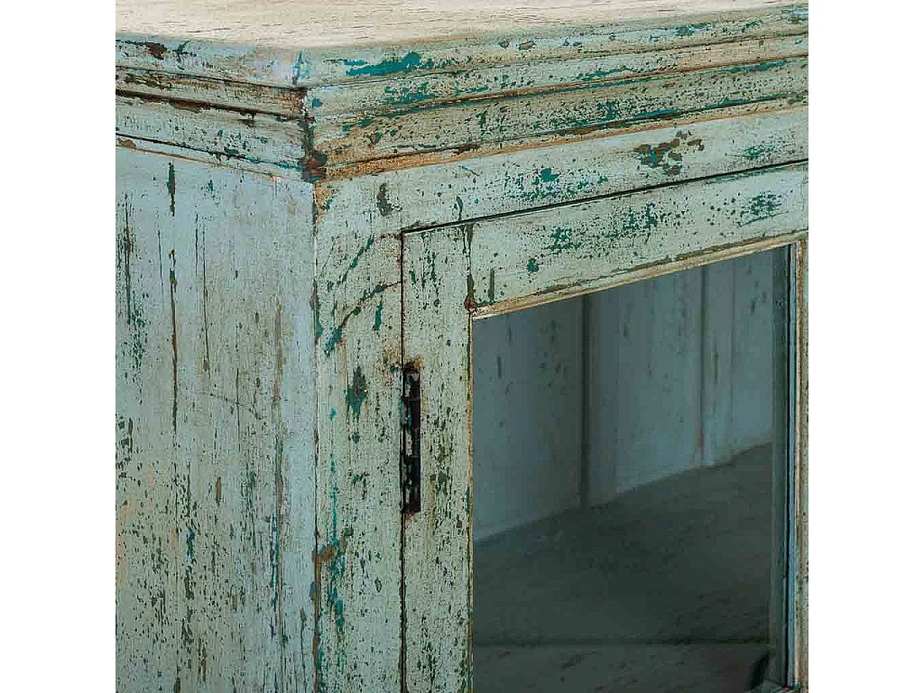 Aparador de madera azul 170x40x90 cm