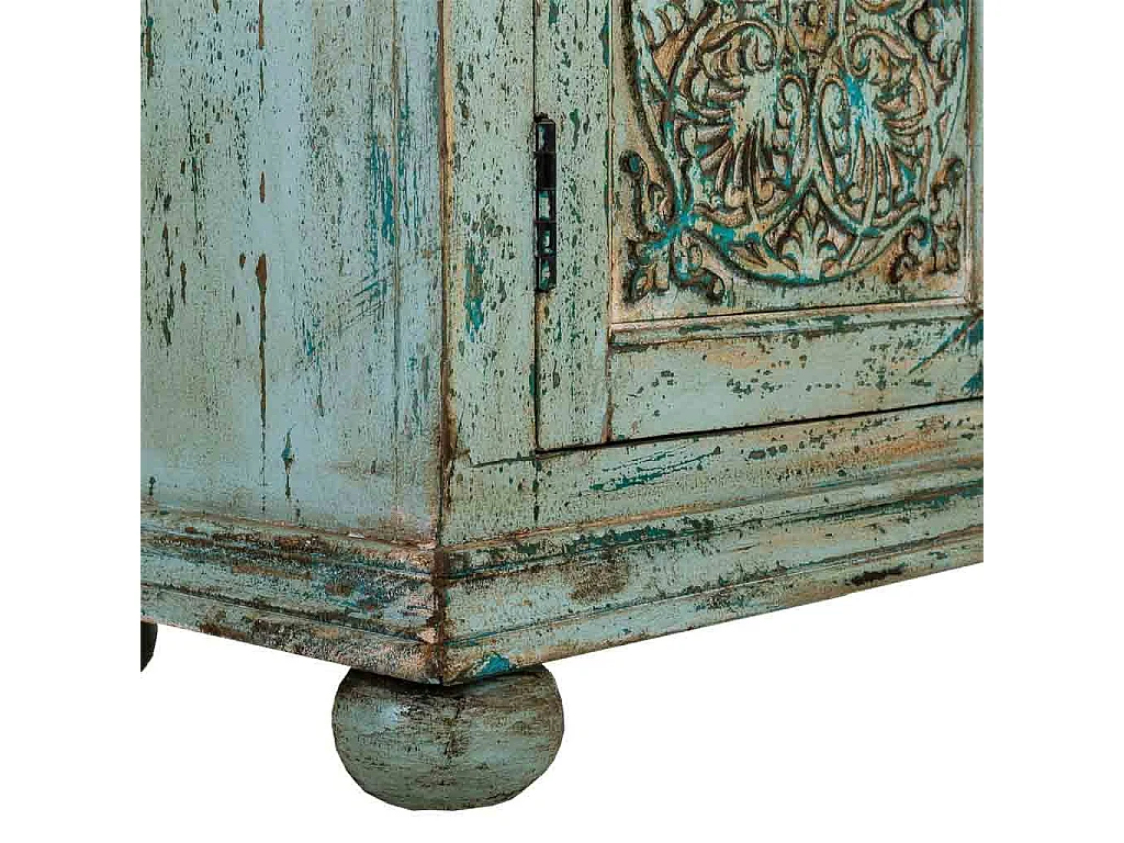 Aparador de madera azul 170x40x90 cm